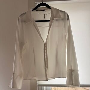 Zara Classic Cream Button Down Shirt
